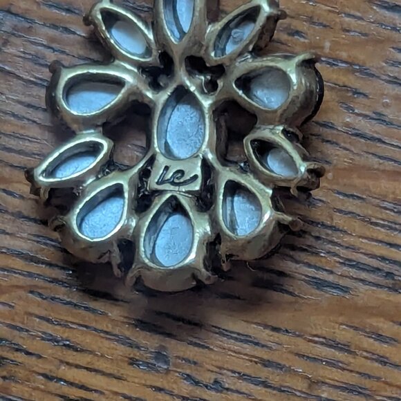 Vintage Liz Claiborne Clip On Rhinestone Costume Earrings Victorian Art Deco - Picture 5 of 7